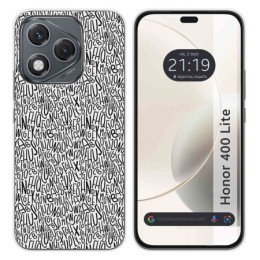 Funda Silicona para Huawei Honor 400 Lite 5G diseño Letras Dibujos