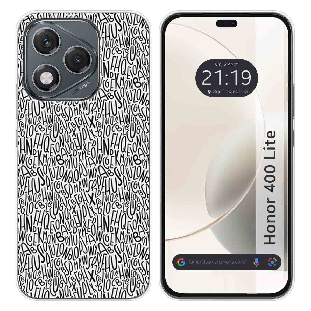 Funda Silicona para Huawei Honor 400 Lite 5G diseño Letras Dibujos