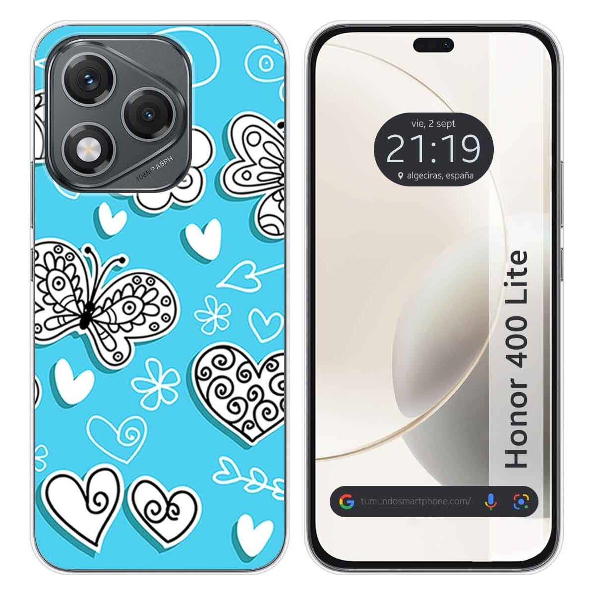 Funda Silicona para Huawei Honor 400 Lite 5G diseño Mariposas Dibujos