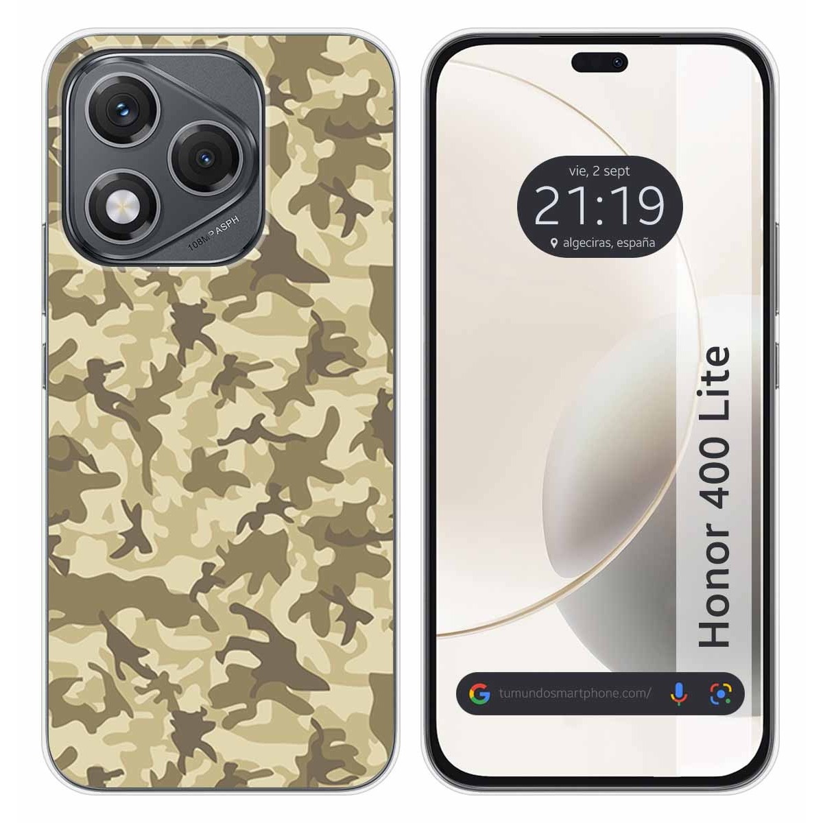 Funda Silicona para Huawei Honor 400 Lite 5G diseño Sand Camuflaje Dibujos