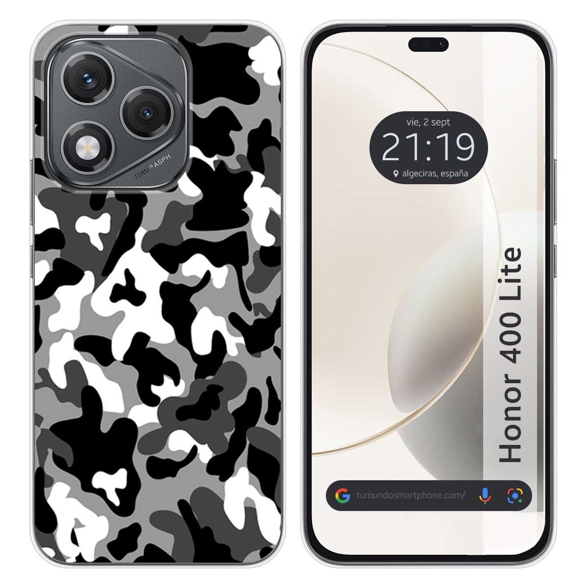 Funda Silicona para Huawei Honor 400 Lite 5G diseño Snow Camuflaje Dibujos