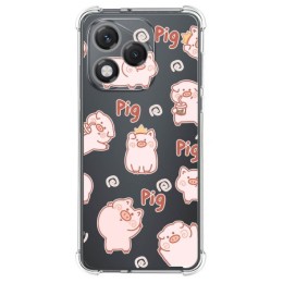 Funda Silicona Antigolpes para Huawei Honor 400 Lite 5G diseño Cerdos Dibujos