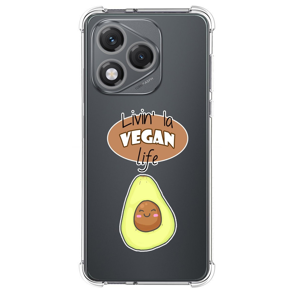 Funda Silicona Antigolpes para Huawei Honor 400 Lite 5G diseño Vegan Life Dibujos