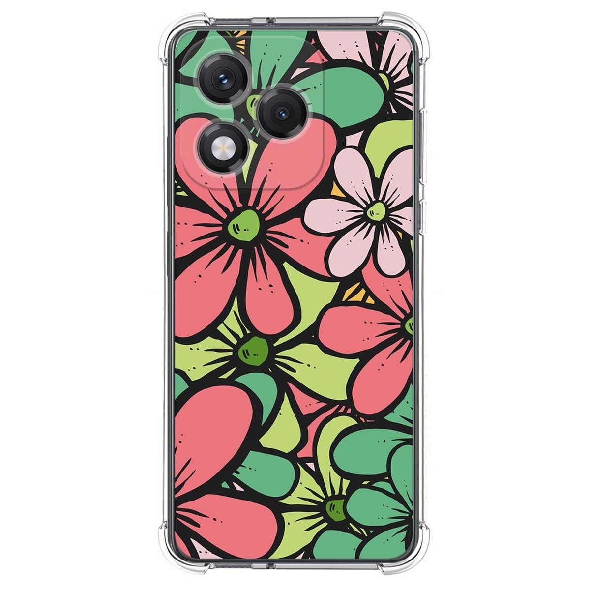 Funda Silicona Antigolpes para Huawei Honor 400 Lite 5G diseño Flores 02 Dibujos