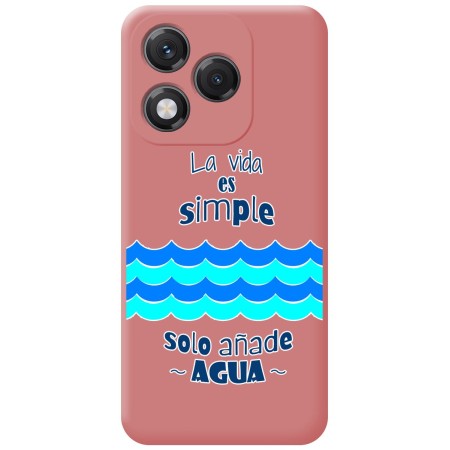 Funda Silicona Líquida Rosa para Huawei Honor 400 Lite 5G diseño Agua Dibujos