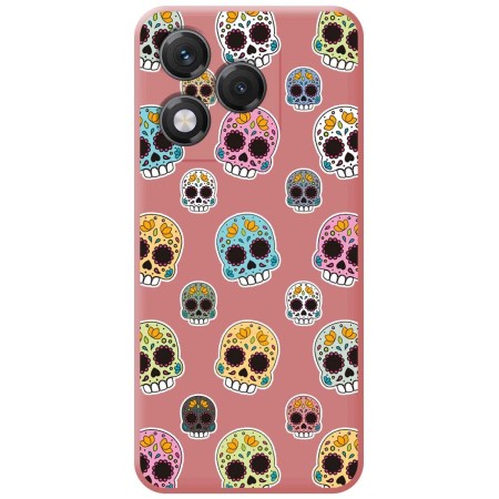 Funda Silicona Líquida Rosa para Huawei Honor 400 Lite 5G diseño Catrina Dibujos