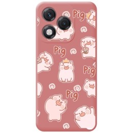 Funda Silicona Líquida Rosa para Huawei Honor 400 Lite 5G diseño Cerdos Dibujos