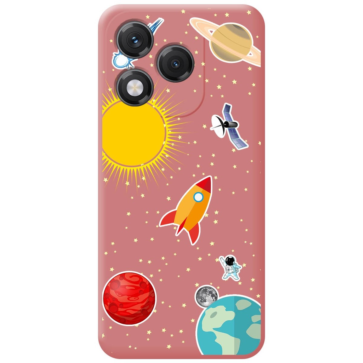 Funda Silicona Líquida Rosa para Huawei Honor 400 Lite 5G diseño Espacio Dibujos