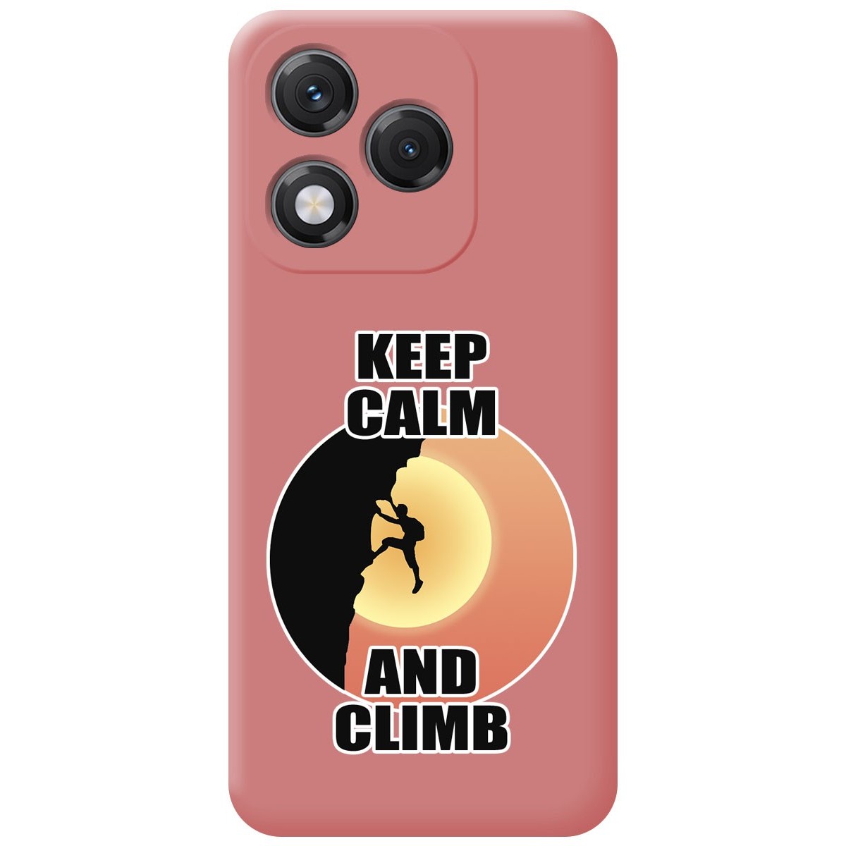 Funda Silicona Líquida Rosa para Huawei Honor 400 Lite 5G diseño Hombre Escalada Dibujos