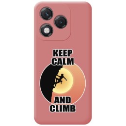 Funda Silicona Líquida Rosa para Huawei Honor 400 Lite 5G diseño Mujer Escalada Dibujos