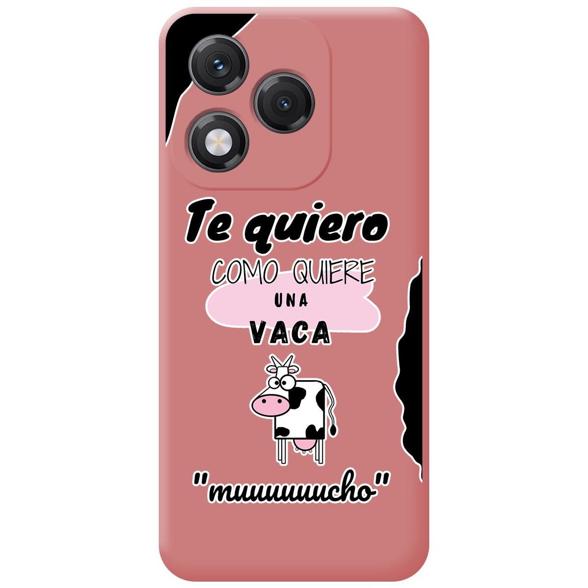 Funda Silicona Líquida Rosa para Huawei Honor 400 Lite 5G diseño Vaca Dibujos