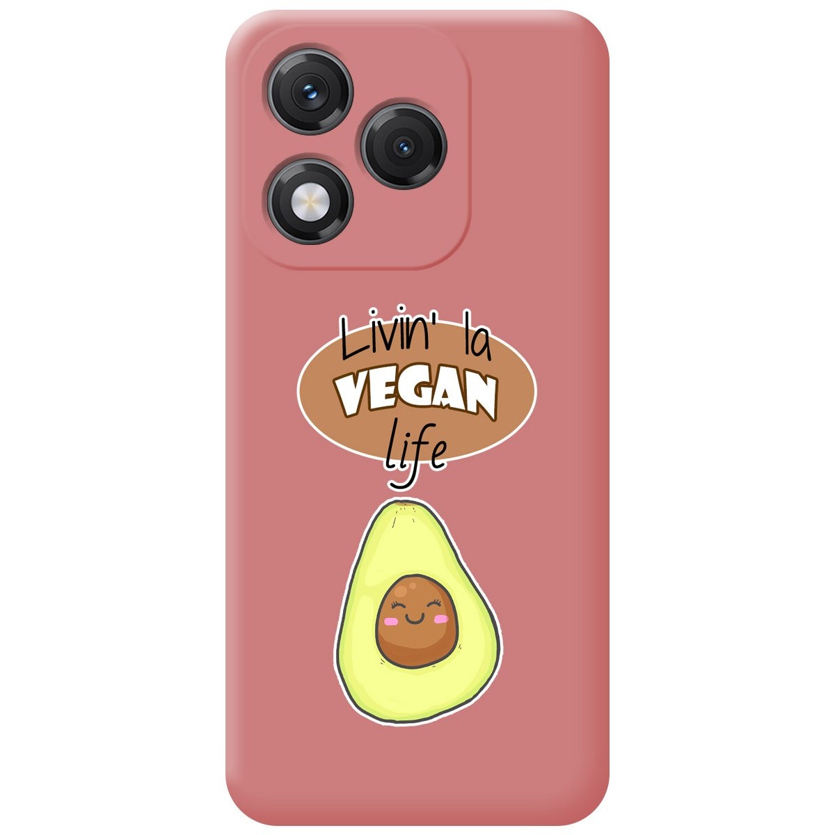 Funda Silicona Líquida Rosa para Huawei Honor 400 Lite 5G diseño Vegan Life Dibujos