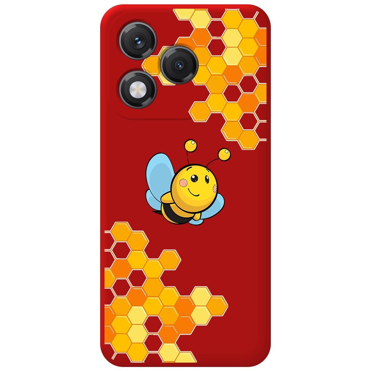 Funda Silicona Líquida Roja para Huawei Honor 400 Lite 5G diseño Abeja Dibujos