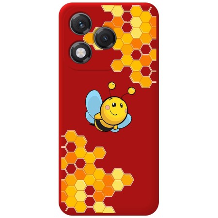 Funda Silicona Líquida Roja para Huawei Honor 400 Lite 5G diseño Abeja Dibujos