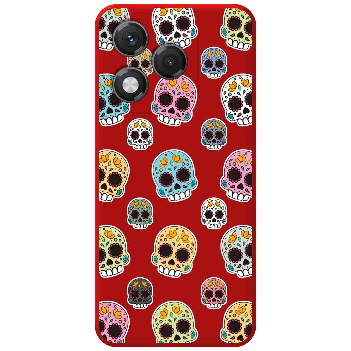 Funda Silicona Líquida Roja para Huawei Honor 400 Lite 5G diseño Catrina Dibujos