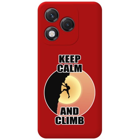 Funda Silicona Líquida Roja para Huawei Honor 400 Lite 5G diseño Hombre Escalada Dibujos