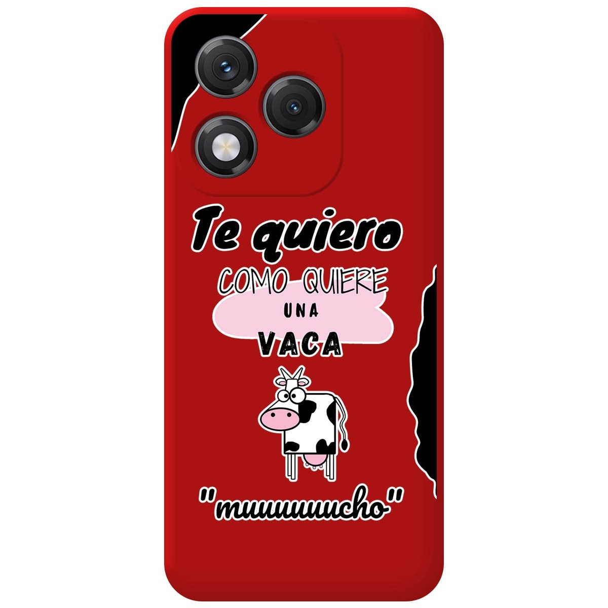 Funda Silicona Líquida Roja para Huawei Honor 400 Lite 5G diseño Vaca Dibujos