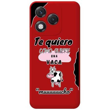 Funda Silicona Líquida Roja para Huawei Honor 400 Lite 5G diseño Vaca Dibujos