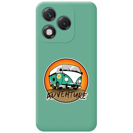 Funda Silicona Líquida Verde para Huawei Honor 400 Lite 5G diseño Adventure Dibujos