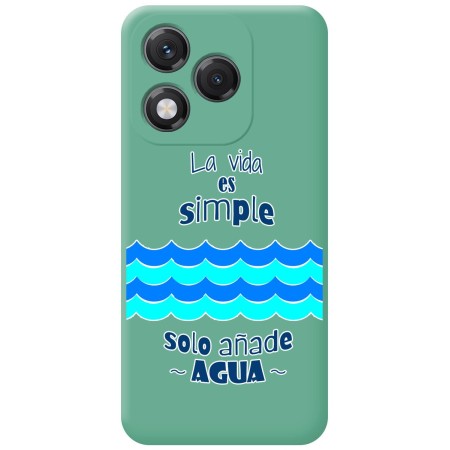 Funda Silicona Líquida Verde para Huawei Honor 400 Lite 5G diseño Agua Dibujos
