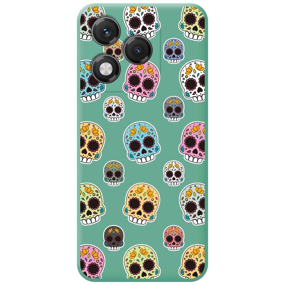 Funda Silicona Líquida Verde para Huawei Honor 400 Lite 5G diseño Catrina Dibujos