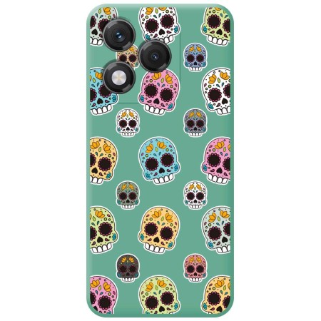 Funda Silicona Líquida Verde para Huawei Honor 400 Lite 5G diseño Catrina Dibujos