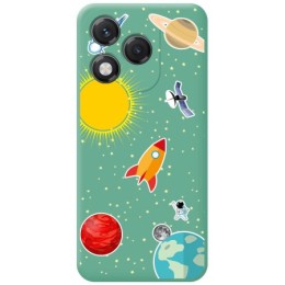 Funda Silicona Líquida Verde para Huawei Honor 400 Lite 5G diseño Espacio Dibujos
