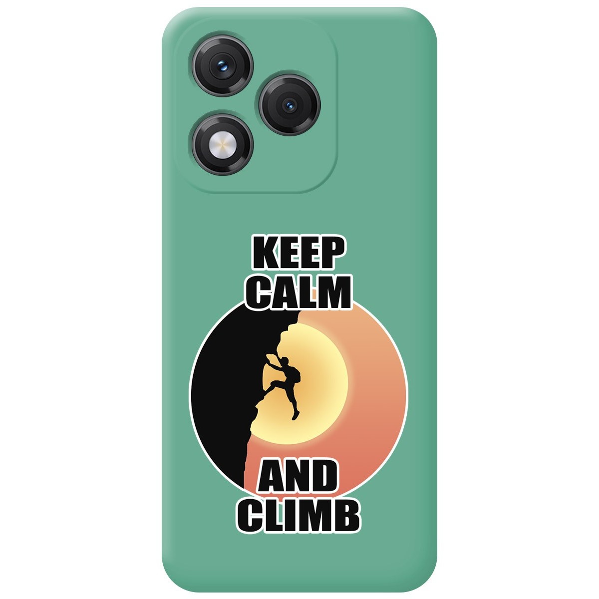 Funda Silicona Líquida Verde para Huawei Honor 400 Lite 5G diseño Hombre Escalada Dibujos