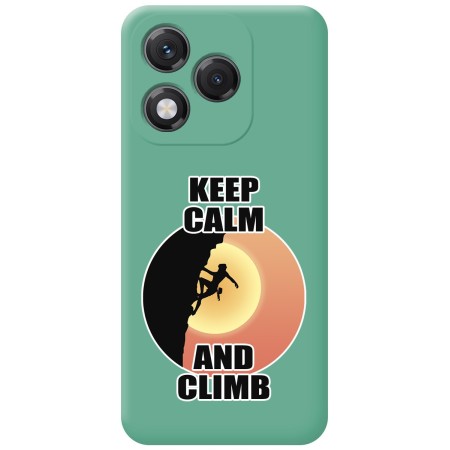 Funda Silicona Líquida Verde para Huawei Honor 400 Lite 5G diseño Mujer Escalada Dibujos