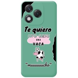Funda Silicona Líquida Verde para Huawei Honor 400 Lite 5G diseño Vaca Dibujos