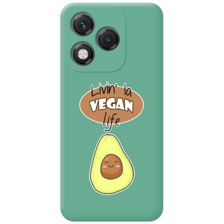 Funda Silicona Líquida Verde para Huawei Honor 400 Lite 5G diseño Vegan Life Dibujos