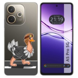Funda Silicona Transparente para Oppo A5 Pro 5G diseño Avestruz Dibujos