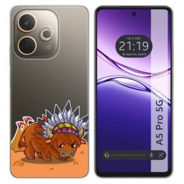 Funda Silicona Transparente para Oppo A5 Pro 5G diseño Bufalo Dibujos