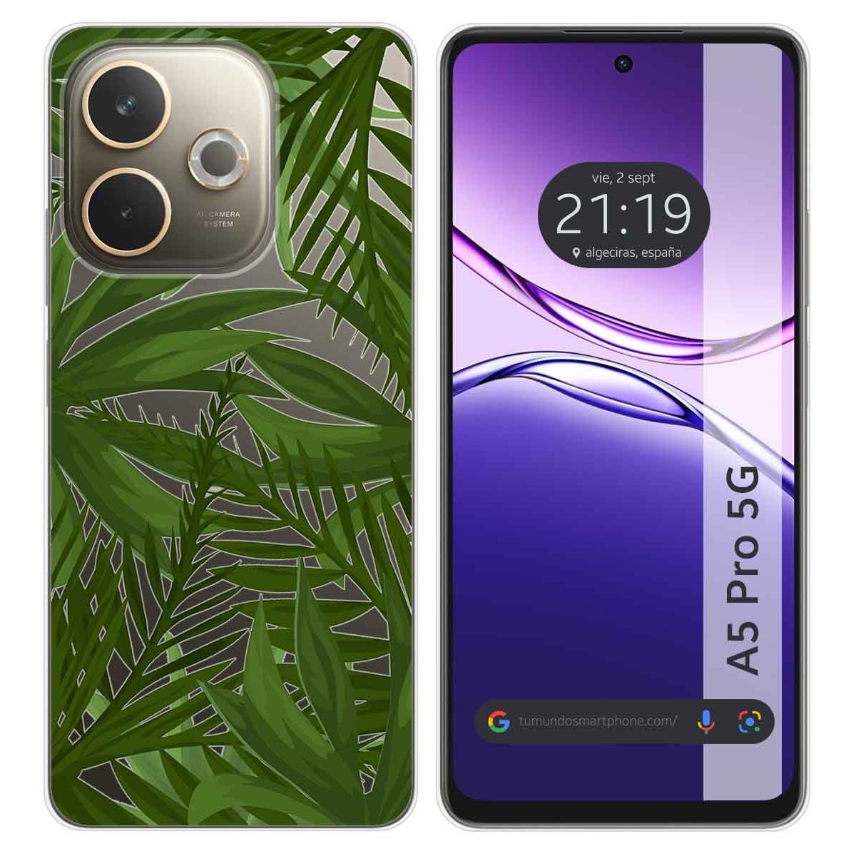 Funda Silicona Transparente para Oppo A5 Pro 5G diseño Jungla Dibujos