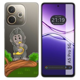 Funda Silicona Transparente para Oppo A5 Pro 5G diseño Mono Dibujos