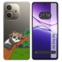 Funda Silicona Transparente para Oppo A5 Pro 5G diseño Panda Dibujos