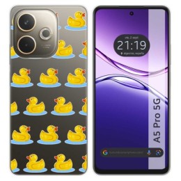Funda Silicona Transparente para Oppo A5 Pro 5G diseño Pato Dibujos