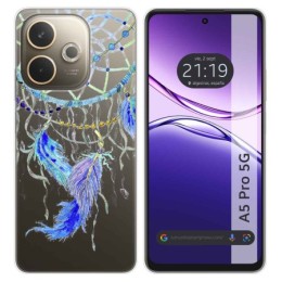 Funda Silicona Transparente para Oppo A5 Pro 5G diseño Plumas Dibujos