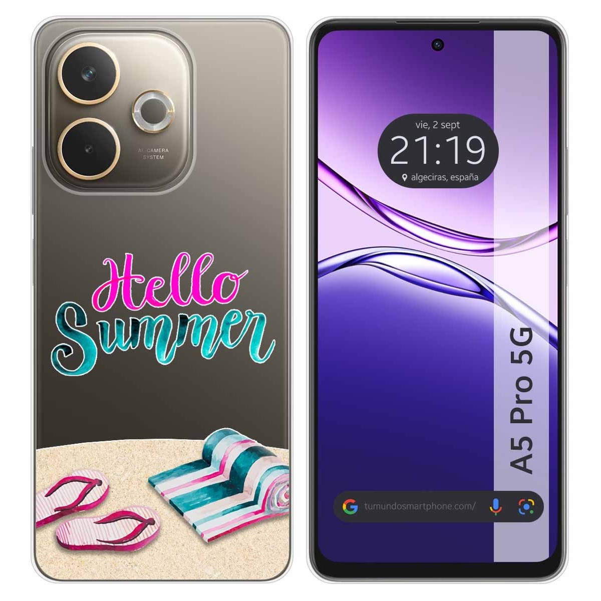 Funda Silicona Transparente para Oppo A5 Pro 5G diseño Summer Dibujos