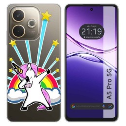 Funda Silicona Transparente para Oppo A5 Pro 5G diseño Unicornio Dibujos