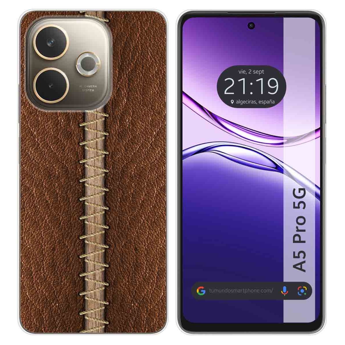 Funda Silicona para Oppo A5 Pro 5G diseño Cuero 01 Dibujos