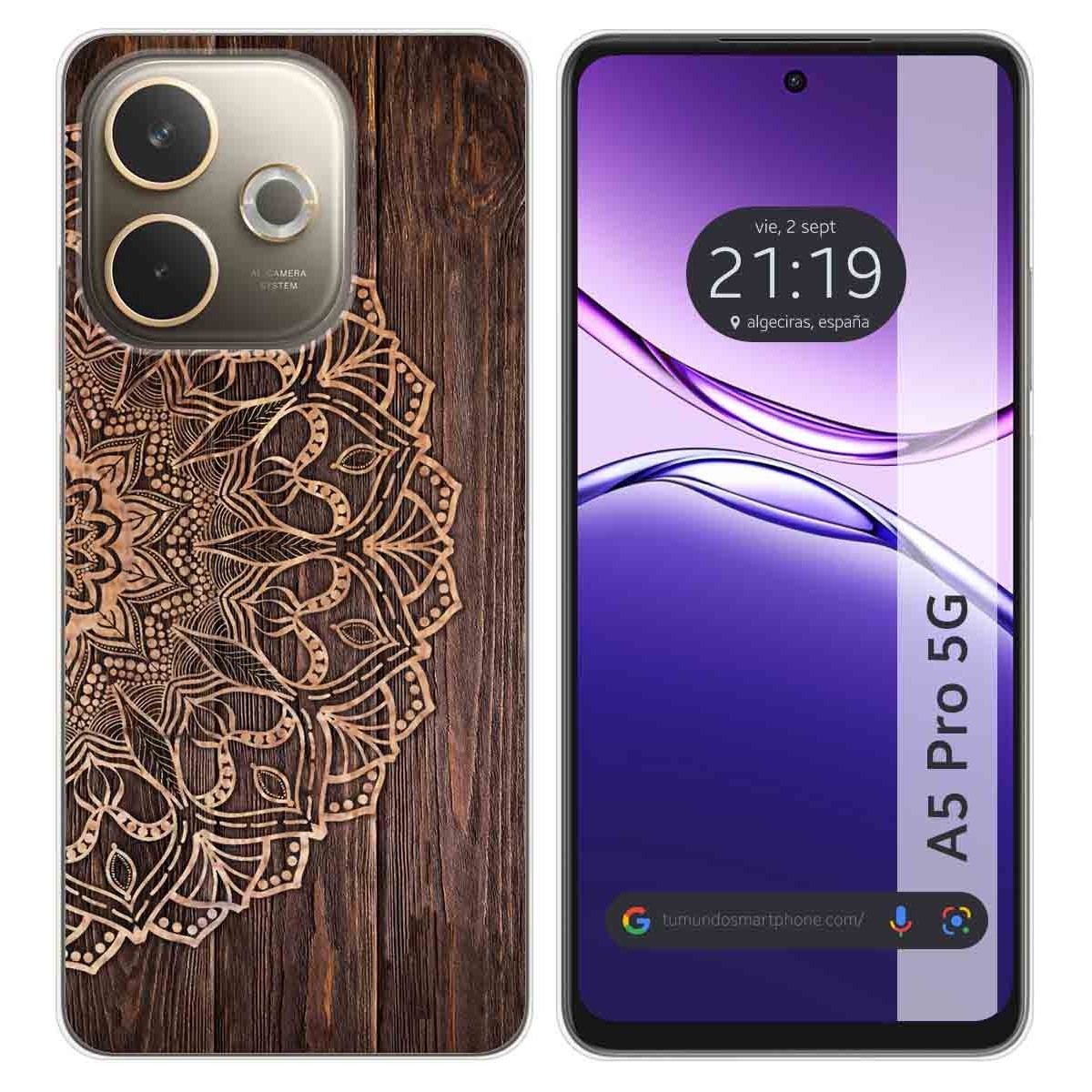 Funda Silicona para Oppo A5 Pro 5G diseño Madera 06 Dibujos