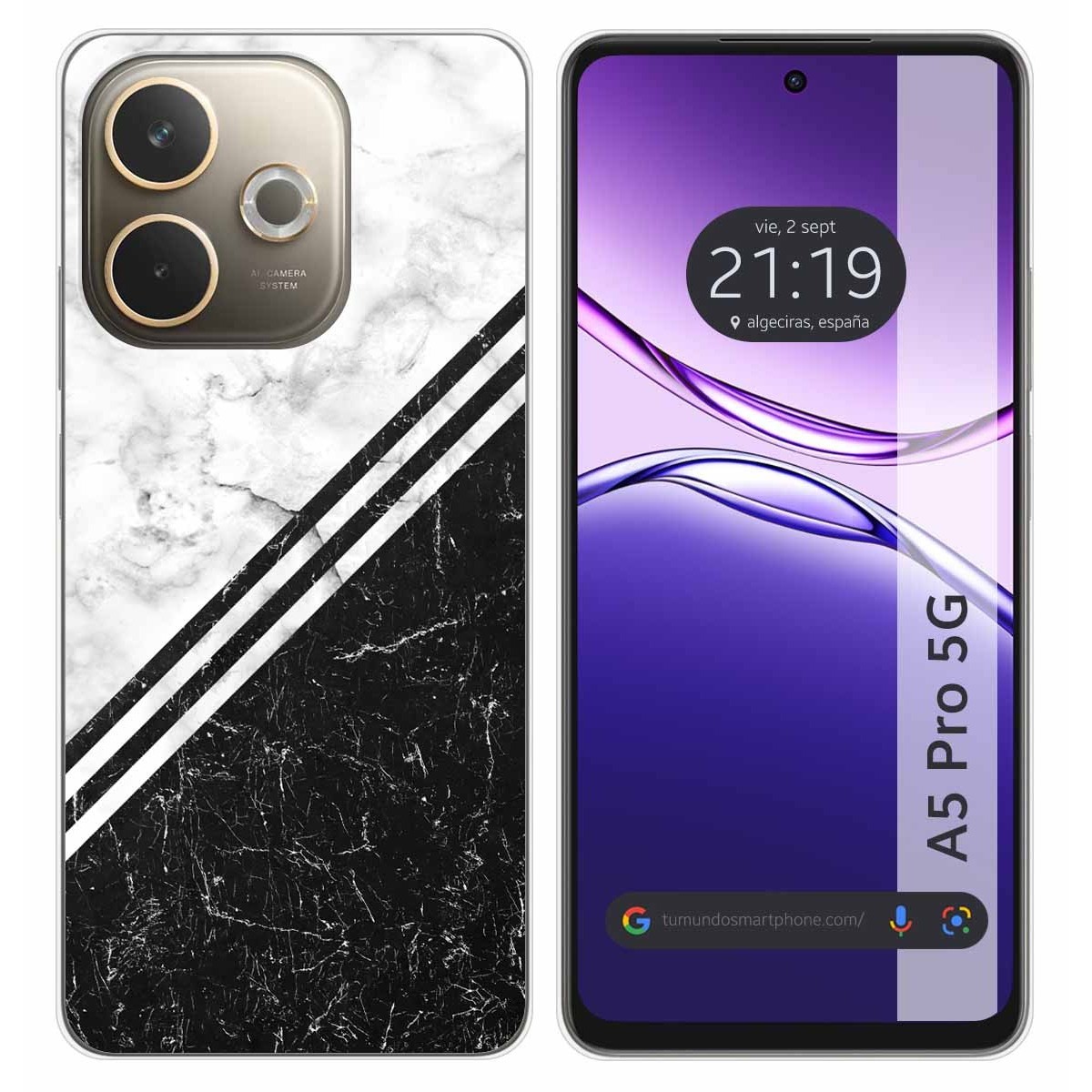 Funda Silicona para Oppo A5 Pro 5G diseño Mármol 01 Dibujos