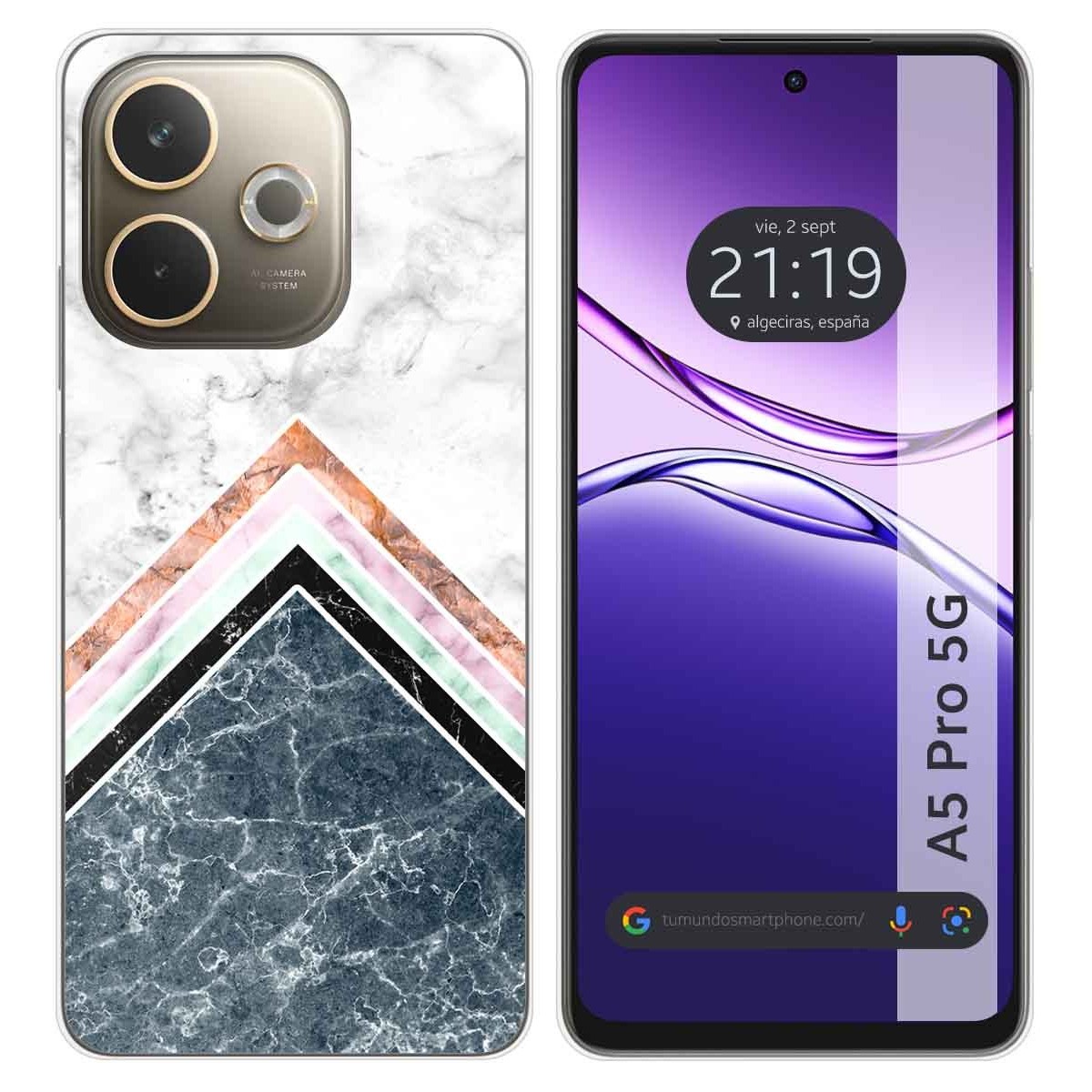 Funda Silicona para Oppo A5 Pro 5G diseño Mármol 05 Dibujos