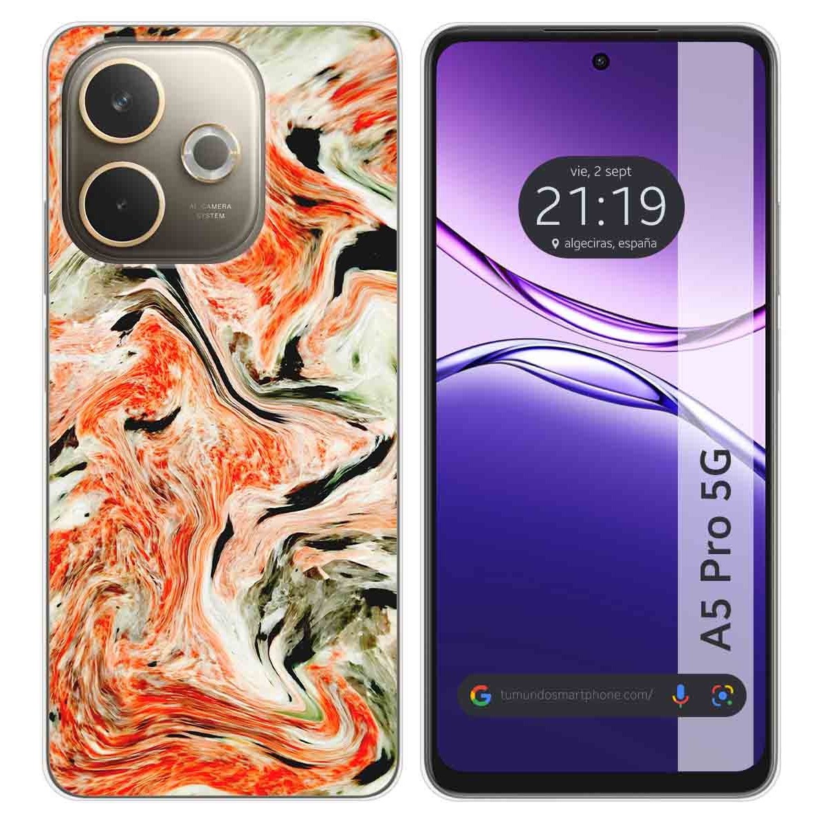 Funda Silicona para Oppo A5 Pro 5G diseño Mármol 12 Dibujos
