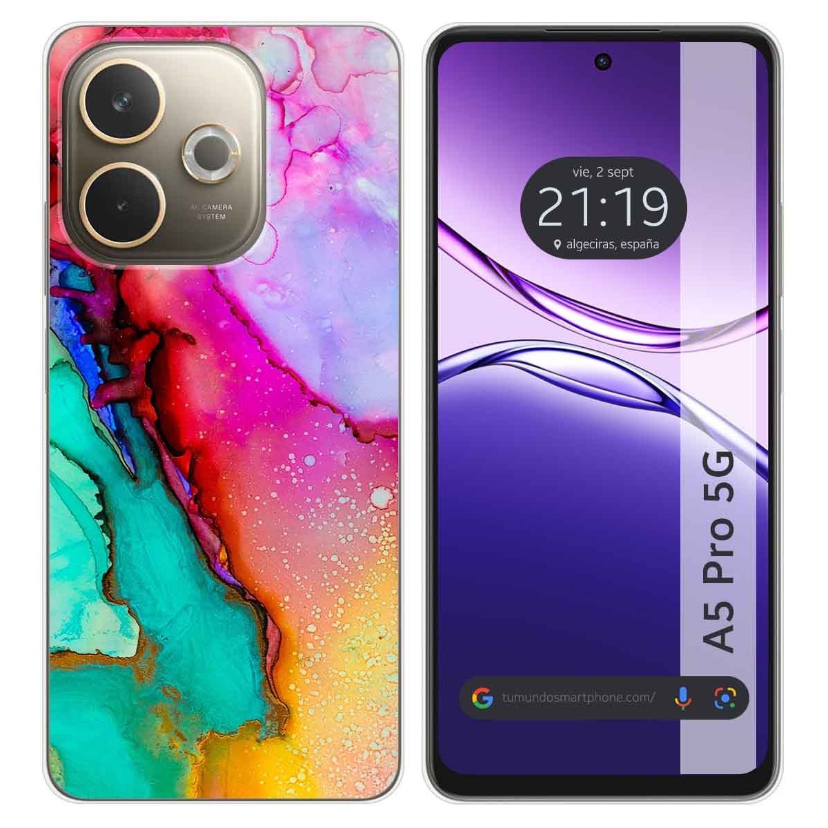 Funda Silicona para Oppo A5 Pro 5G diseño Mármol 15 Dibujos