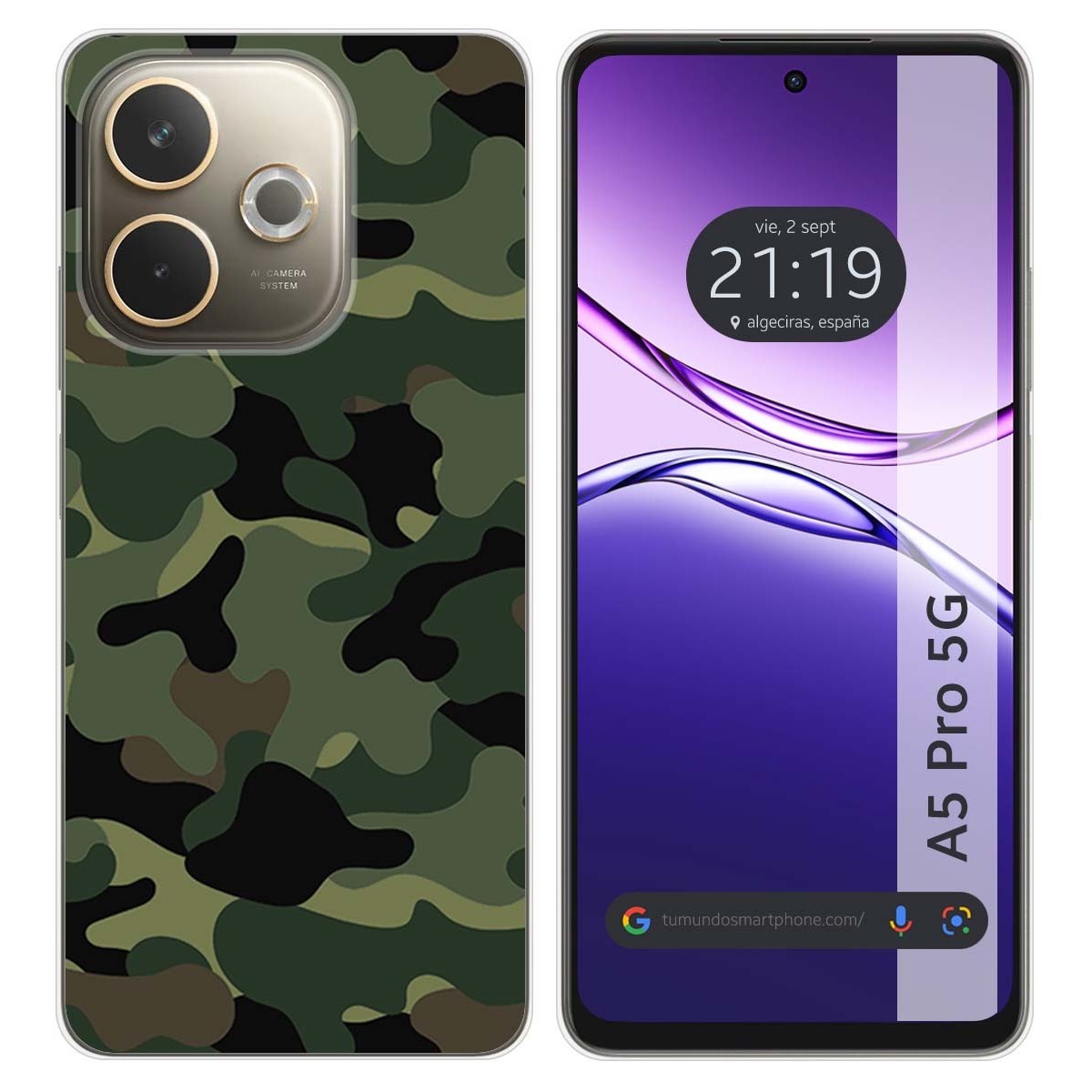 Funda Silicona para Oppo A5 Pro 5G diseño Camuflaje Dibujos