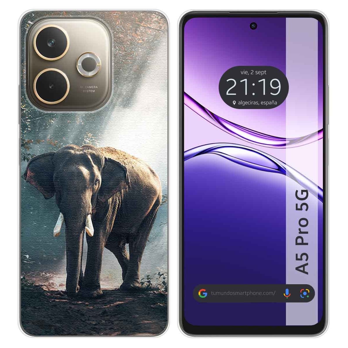 Funda Silicona para Oppo A5 Pro 5G diseño Elefante Dibujos