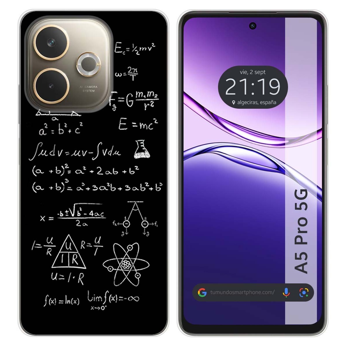 Funda Silicona para Oppo A5 Pro 5G diseño Formulas Dibujos