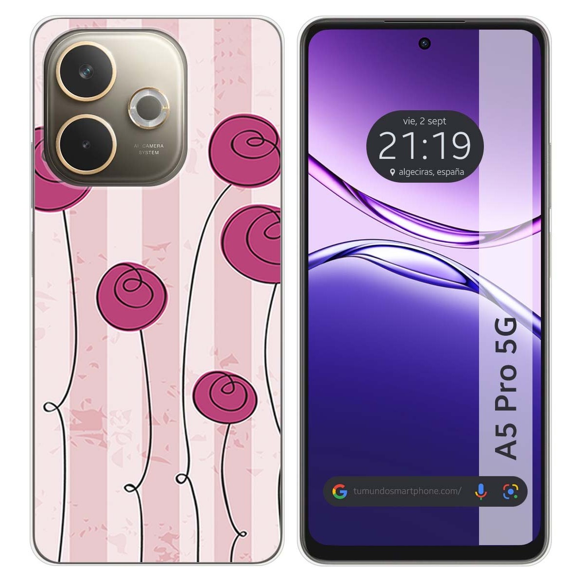 Funda Silicona para Oppo A5 Pro 5G diseño Flores Vintage Dibujos